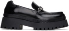 Marc Jacobs Black 'The Leather Barcode Monogram' Loafers