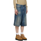 R13 Indigo Jesse Denim Shorts