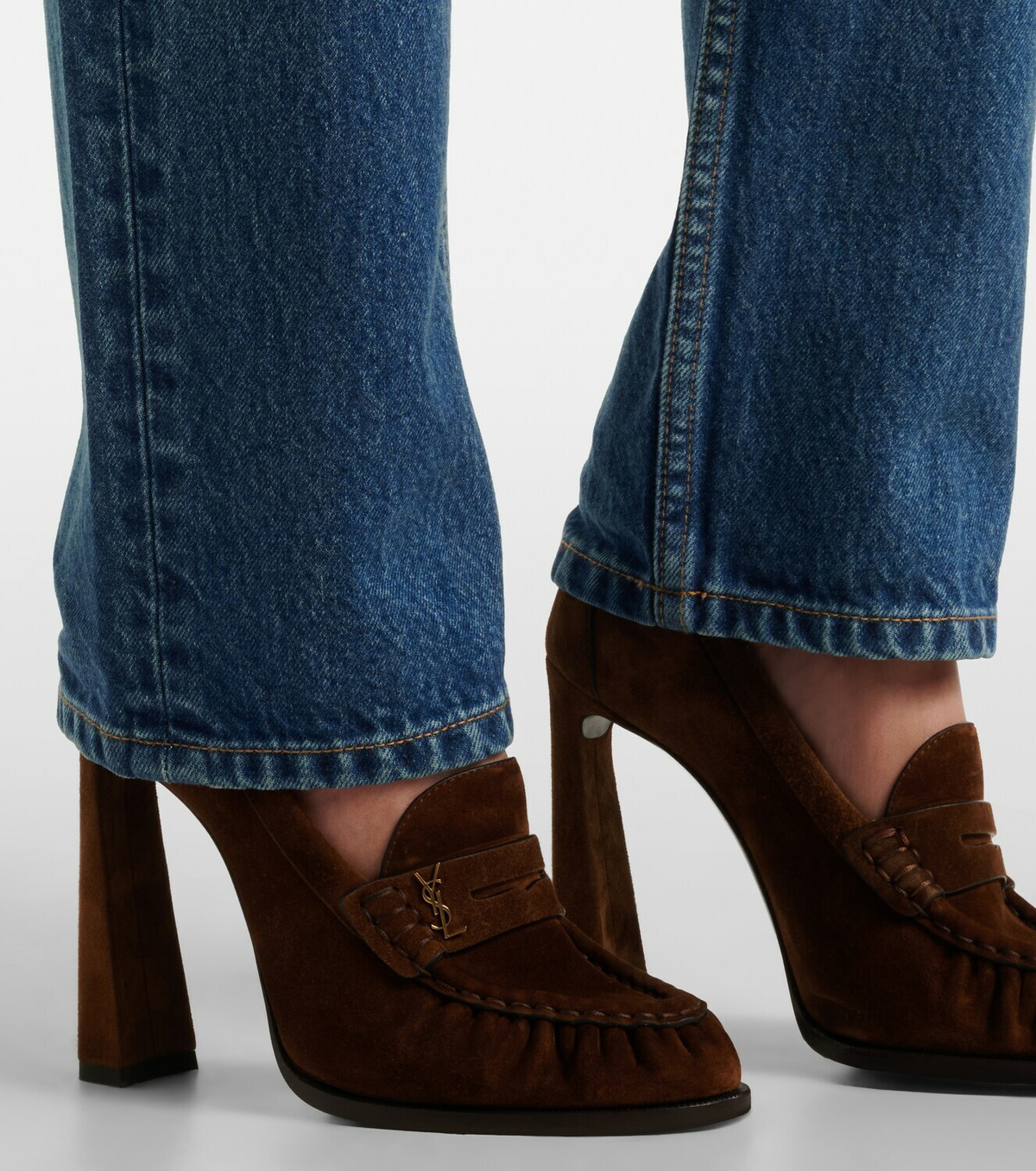 Saint Laurent Le Loafer 110 suede loafer pumps