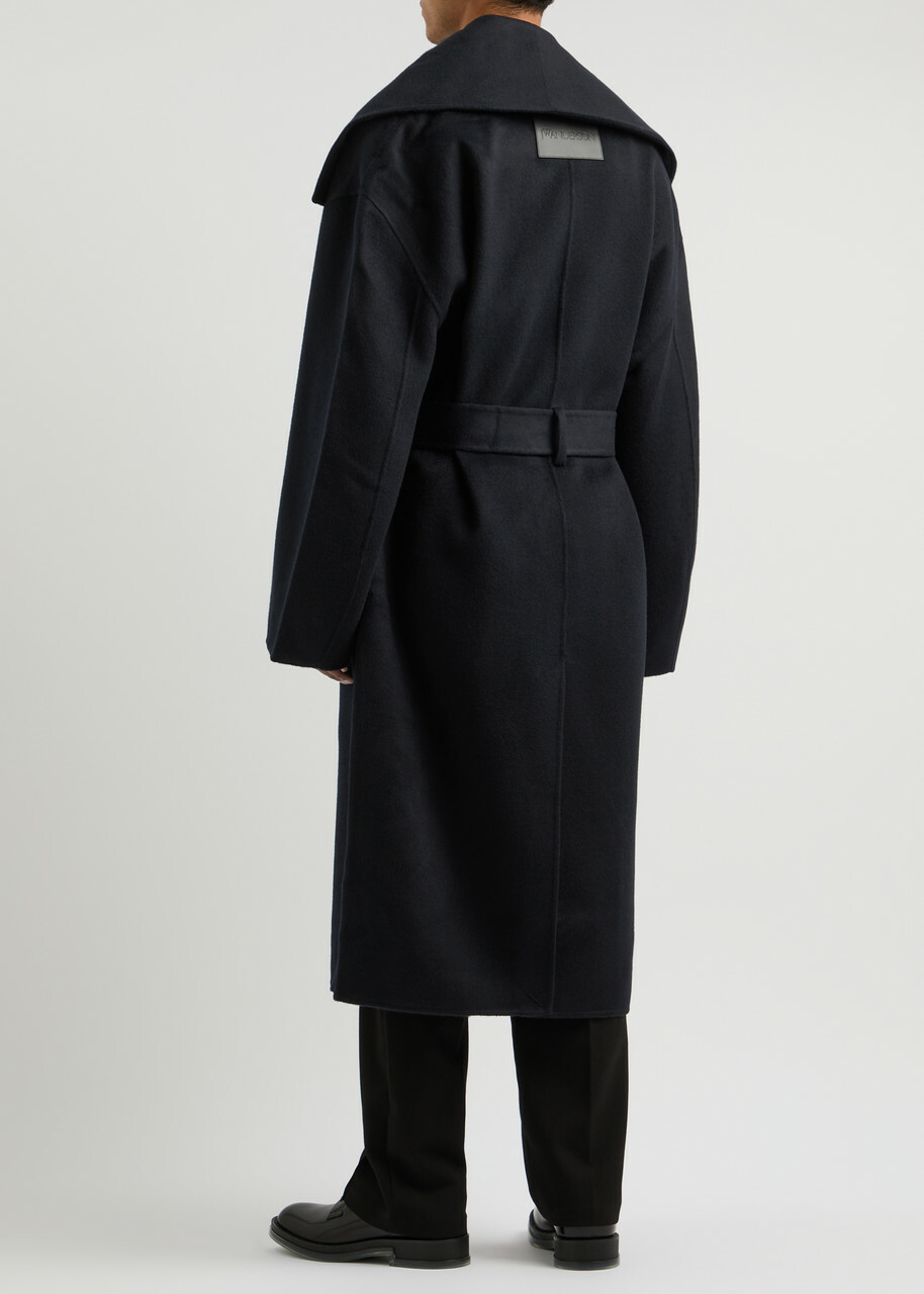 JW Anderson Belted Wool Coat Navy