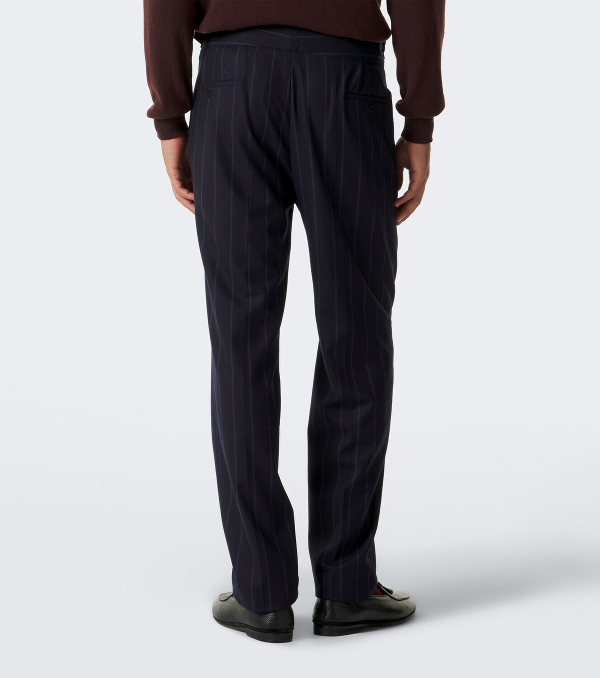 Rubinacci Striped virgin wool straight pants