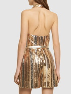 ELIE SAAB - Sequined Halter Playsuit