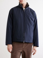 Herno - Faux Fur Trimmed Bomber Jacket - Blue