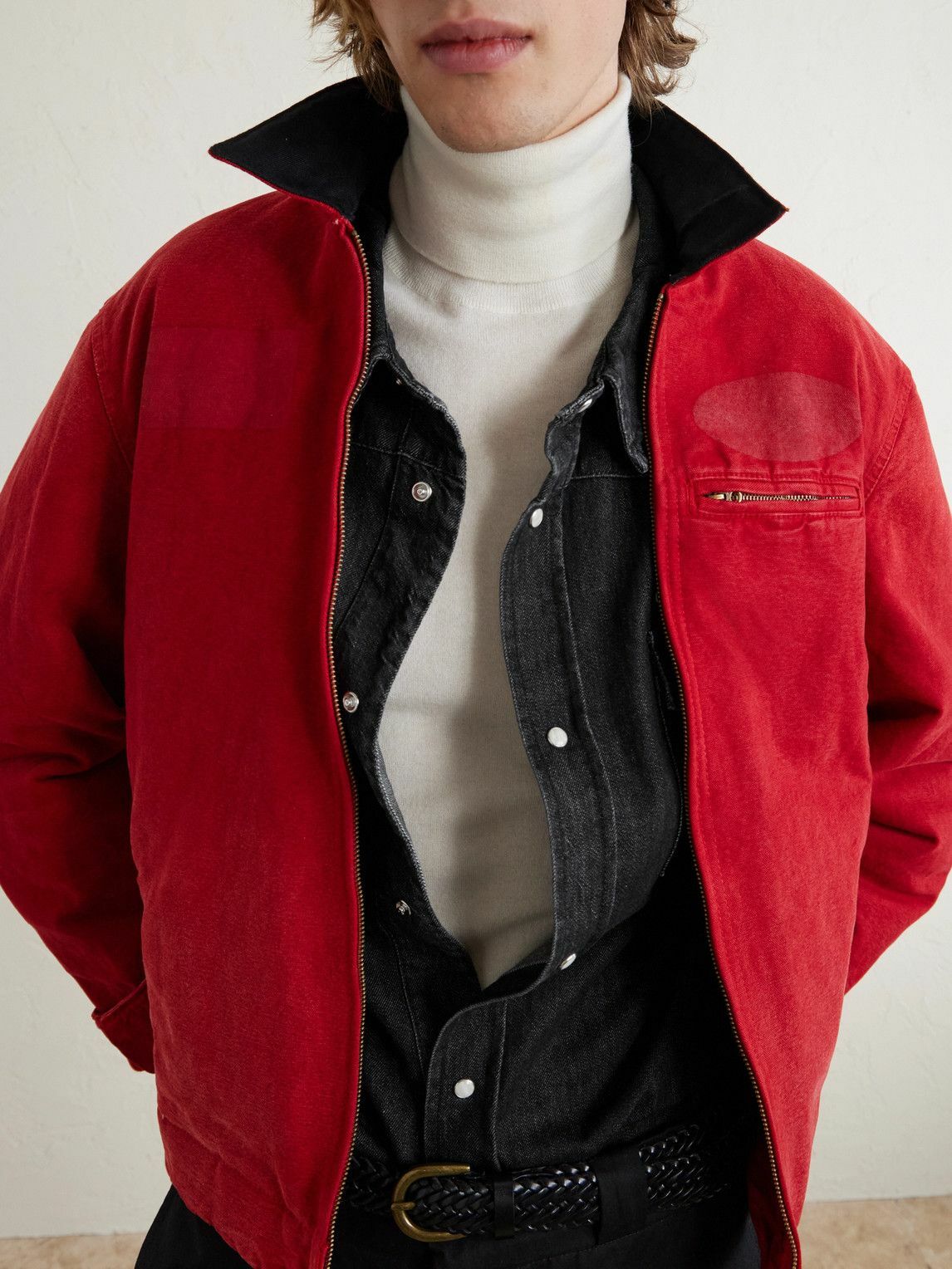 Cherry Los Angeles - Logo-Embroidered Denim Western Shirt - Black