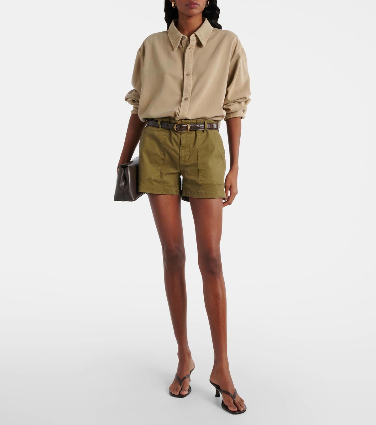 Nili Lotan Cotton twill shorts