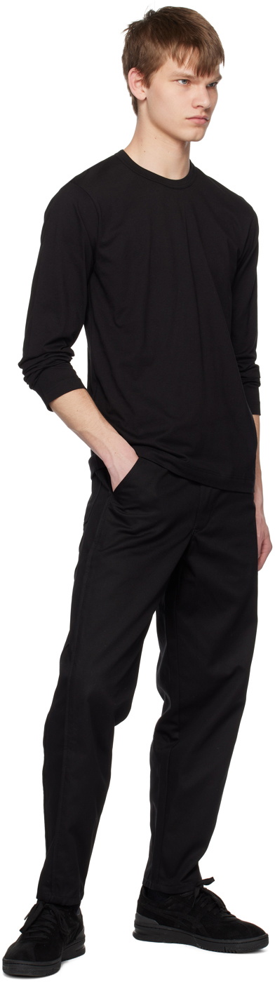 Comme des Garçons Shirt Black Crewneck Long Sleeve T-Shirt