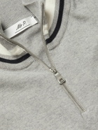 Mr P. - Striped Cotton and Merino Wool-Blend Half-Zip Sweater - Gray