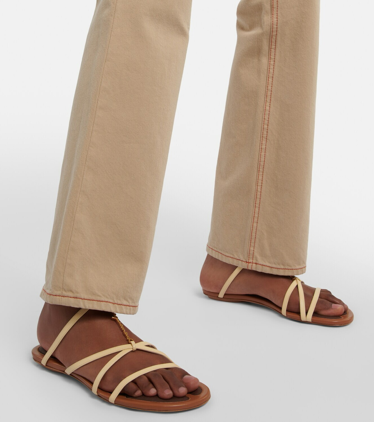 Jacquemus Brown Leather Stiletto Heel Sandals