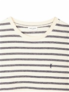 SAINT LAURENT - Striped Monogram Cotton Jersey T-shirt