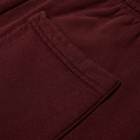 Sporty & Rich Men's Classic Logo Sweat Pant in Burgundy/Gold Embroidery