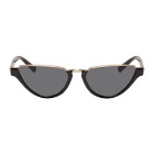 Versace Black Medusa Half-Rim Cat-Eye Sunglasses