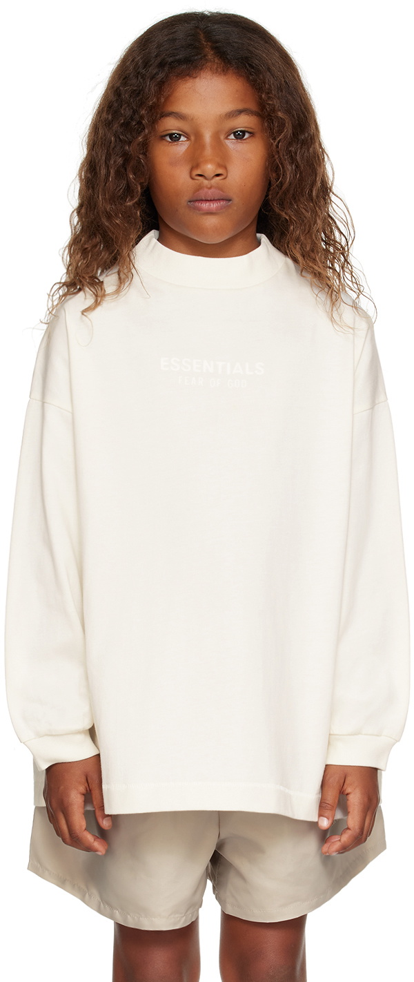 Fear of God ESSENTIALS Kids Off-White Bonded Long Sleeve T-Shirt Fear ...