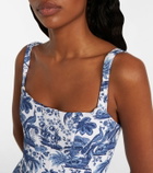 Staud Adelaide printed corset swimsuit