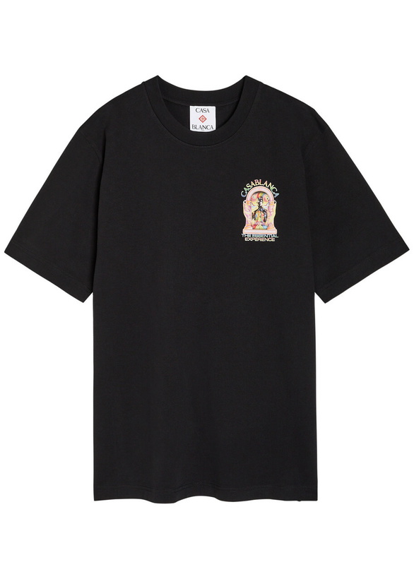 Photo: Casablanca Essential Experience Printed Cotton T-shirt Black