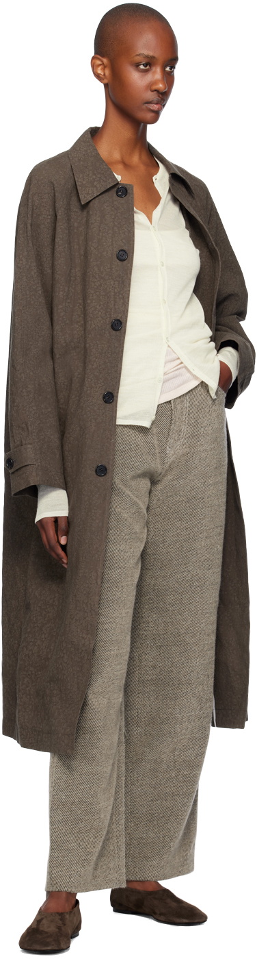 UMBER POSTPAST Brown Recycled Hairy Wool Trousers