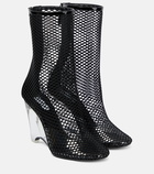 Alaïa La Cage mesh and PVC wedge ankle boots