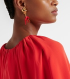 Oscar de la Renta Crystal-embellished clip-on earrings