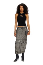 Diesel Cut-out knit top with logo plaque - Tops Womens in Black