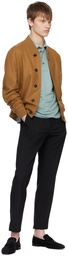 ZEGNA Brown Brushed Bomber Jacket