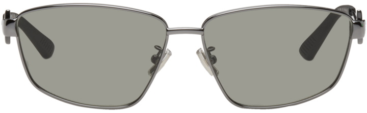 Photo: Bottega Veneta Gunmetal Rectangular Sunglasses