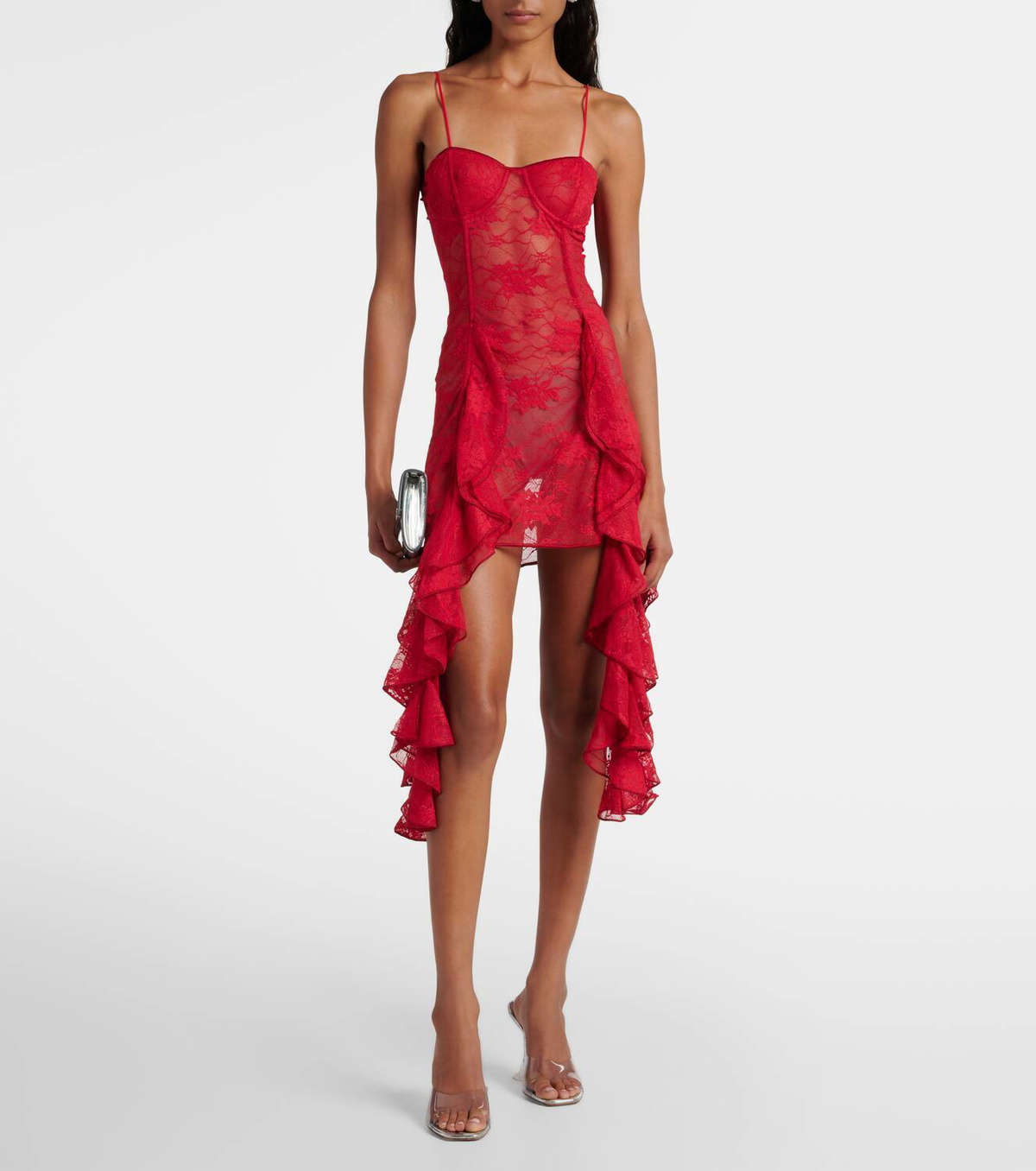 Osree Ruffled lace bustier dress Oseree Osree Ruffled lace bustier dress Oseree