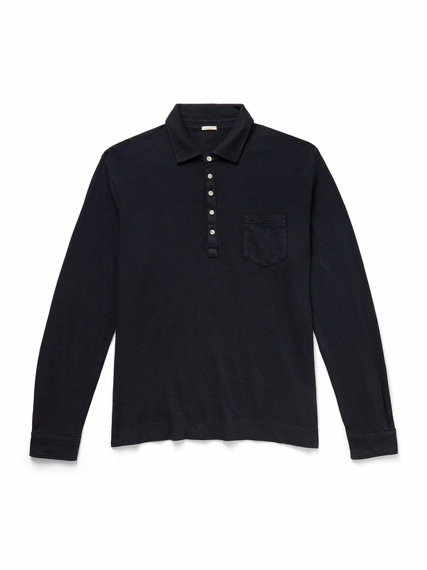 Photo: Massimo Alba - Cotton-Blend Polo Shirt - Blue