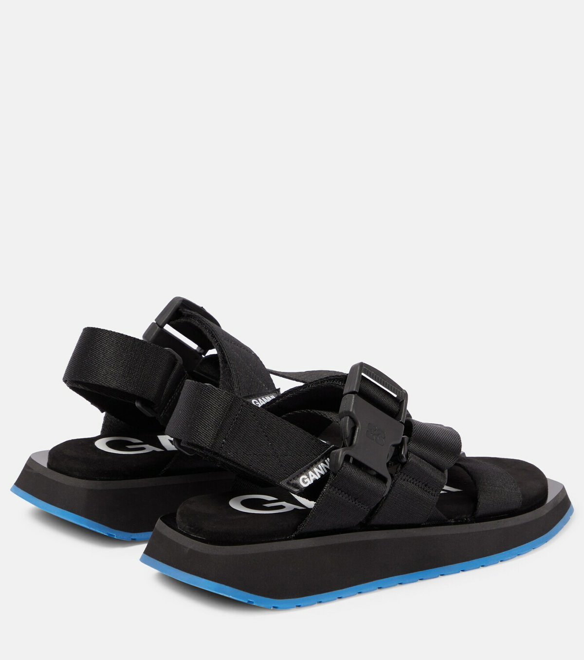 【関税＆送料込み】Ganni Sandal Shoes Ganni CROSSOVER Sandal, Kalamata Tan Embossed Leather, Pick