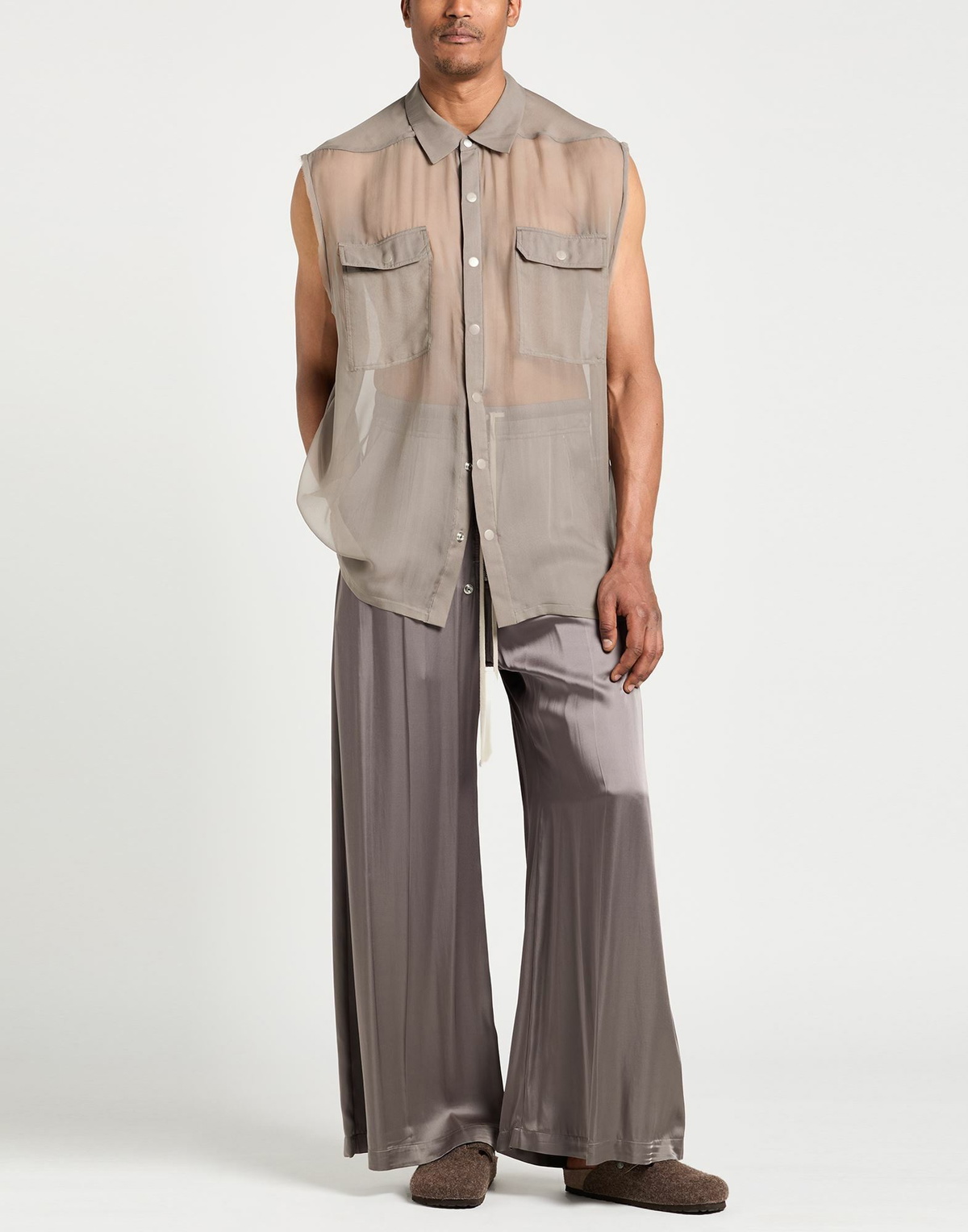 Rick Owens Mens Shirt Taupe