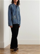 YMC - Labour Embroidered Denim Chore Jacket - Blue