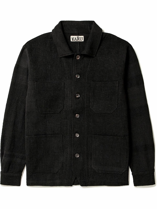 Photo: Karu Research - Small Talk Studio Embroidered Cotton-Canvas Jacket - Black