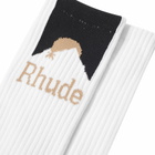 Rhude Men's Moonlight Socks in White/Black/Yellow 