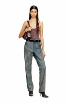 Diesel Thong bodysuit in marbled ribbed jersey - T-Shirts Womens in Brown