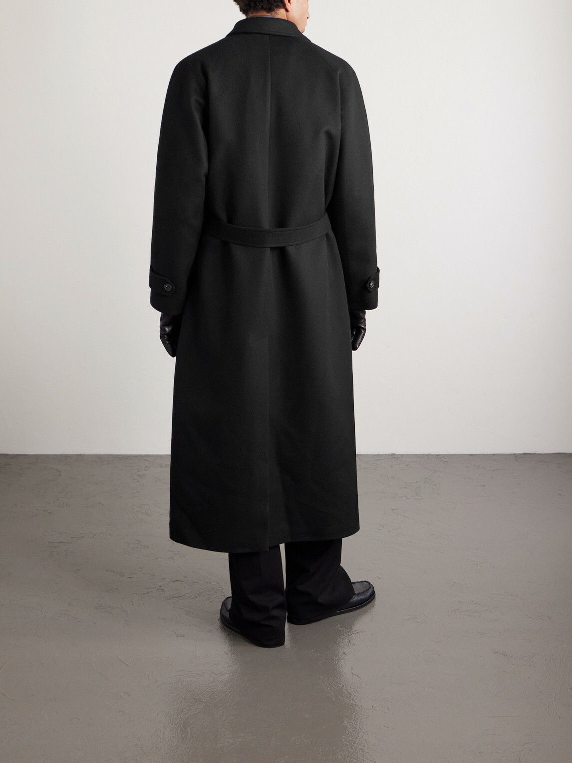 Saman Amel - Belted Wool Overcoat - Black