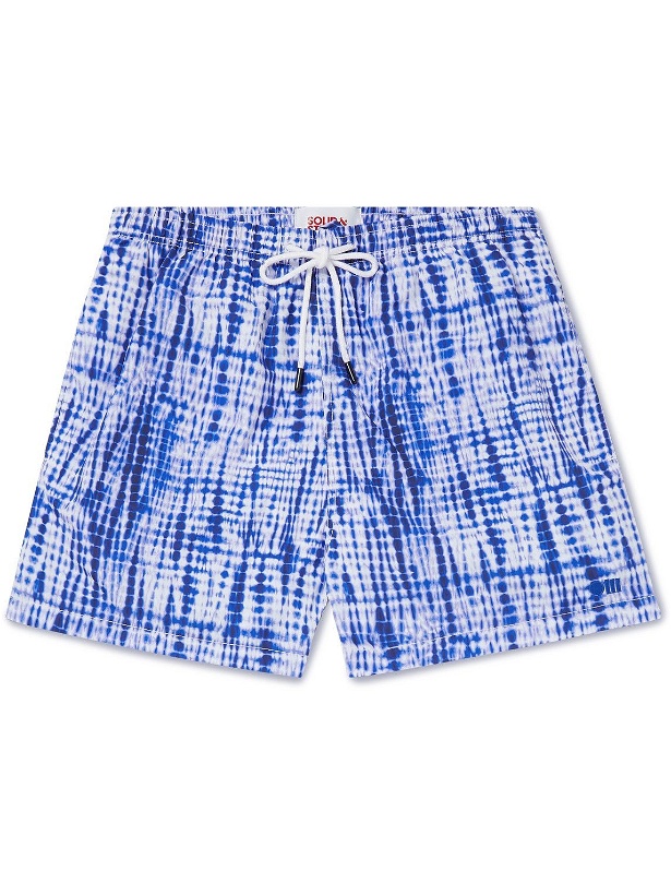 Photo: Solid & Striped - The Classic Straight-Leg Mid-Length Printed Swim Shorts - Blue
