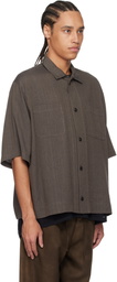 Aviva Jifei Xue Gray Short Sleeve Boxy Shirt