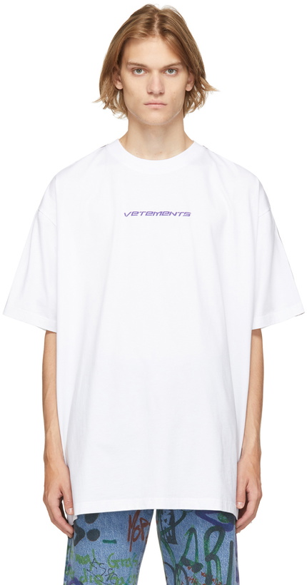 Photo: VETEMENTS White Logo Tape T-Shirt