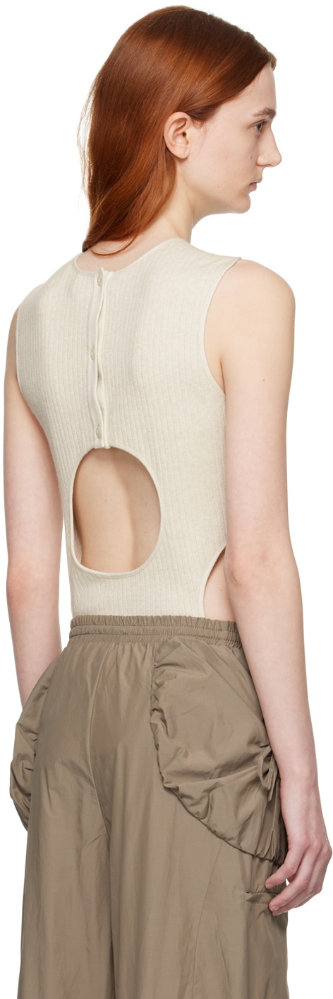 J.KIM Off-White Lattice Tank Top