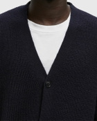 Norse Projects Loki Wool Cotton Rib Cardigan Blue Mens Zippers & Cardigan