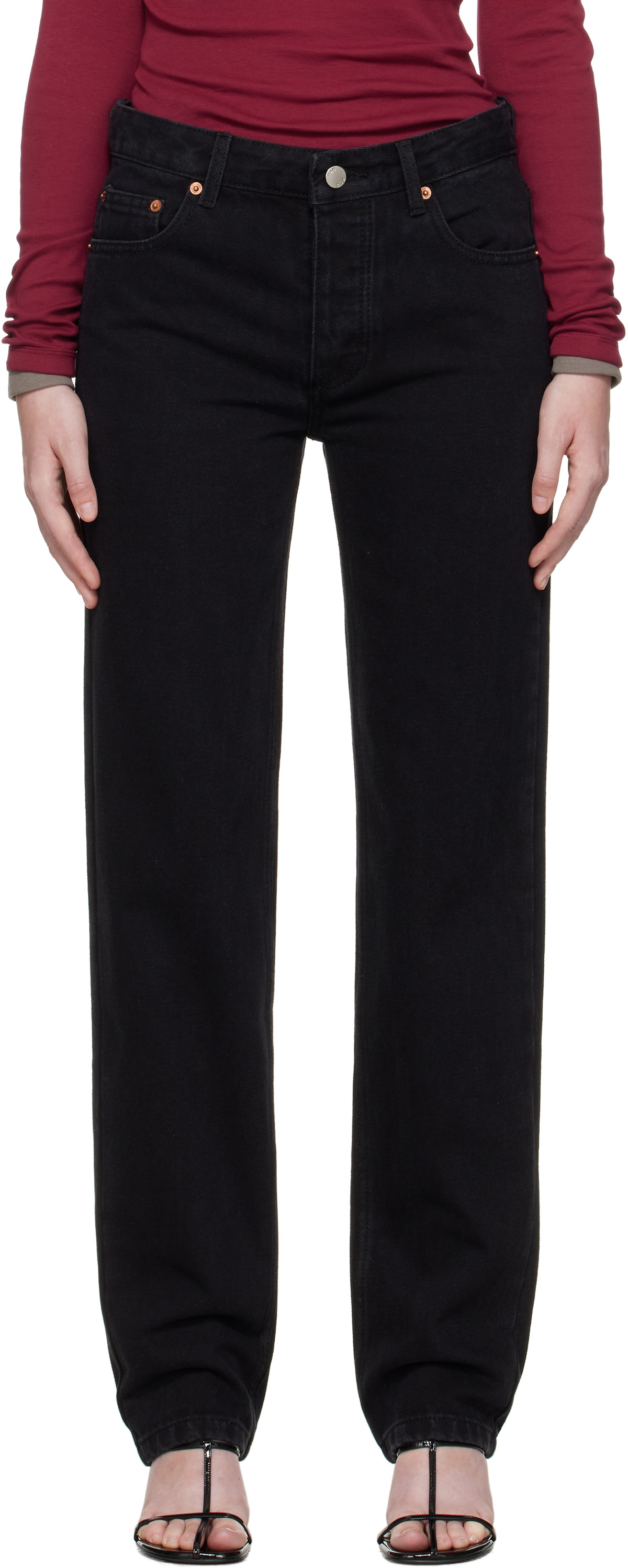 R2W Black Hatty Tapered Jeans