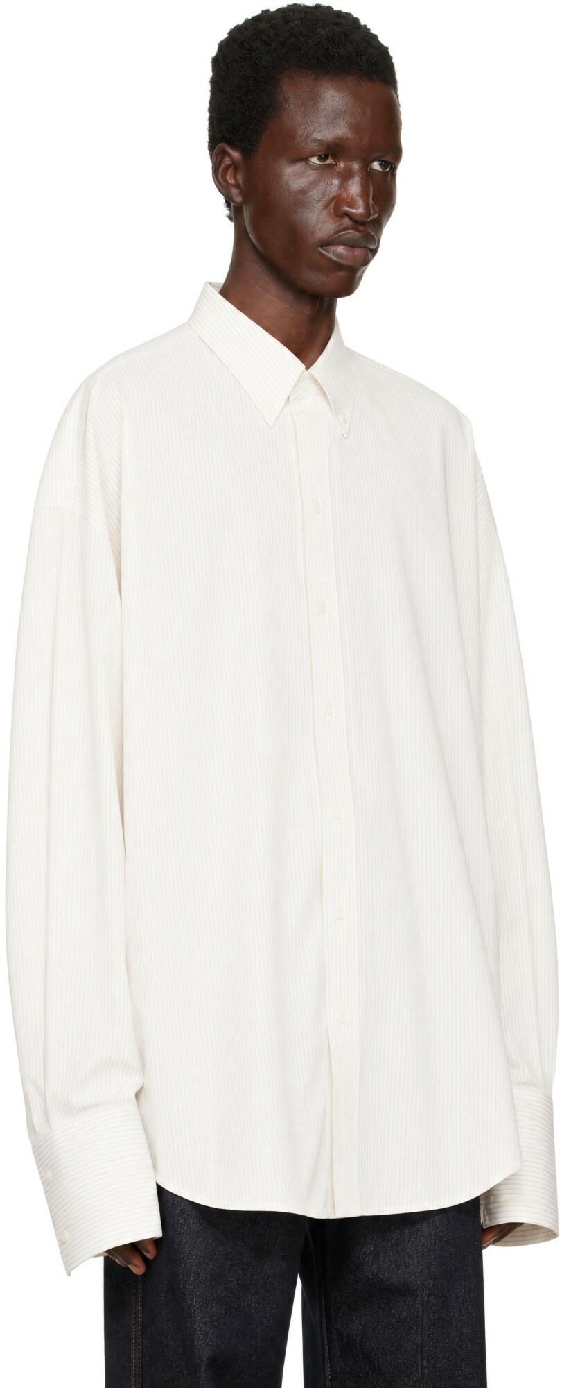 AMI Paris Off-White & Pink Oversize Shirt