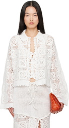 Holzweiler White Rosie Crochet Cardigan