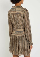 Paige Nantes Patterned Silk-chiffon Mini Dress Brown