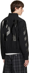Off-White Black Glossy Arrow Nylon Relax Track Jacket