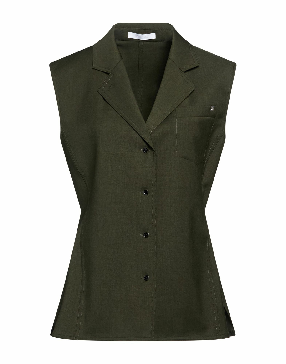Helmut Lang Womens Tailored Vest Military in Green