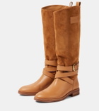 See By Chloé Anim suede-trimmed leather knee-high boots