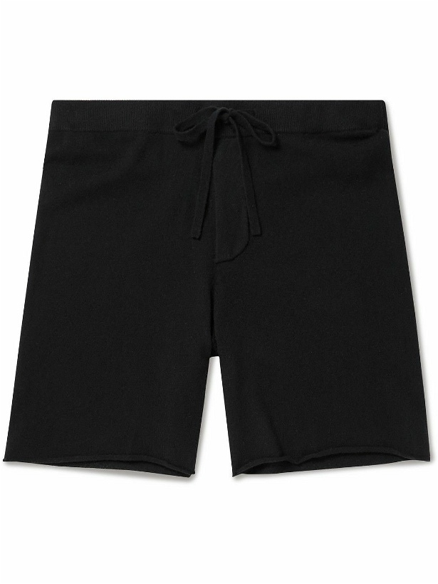 Photo: James Perse - Straight-Leg Brushed Recycled-Cashmere Drawstring Shorts - Black
