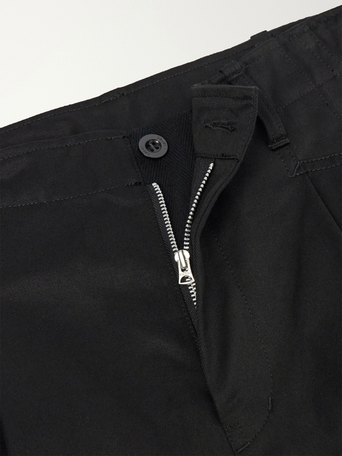 Sacai - Wide-Leg Cotton Chinos - Black