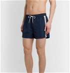 Calvin Klein Underwear - Short-Length Logo Jacquard-Trimmed Swim Shorts - Blue