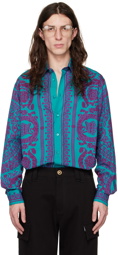 Versace Blue & Purple Barocco Shirt