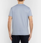 Berluti - Leather-Trimmed Cotton-Jersey T-Shirt - Men - Blue